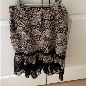 Nanette Lepore silk and lace skirt size 4